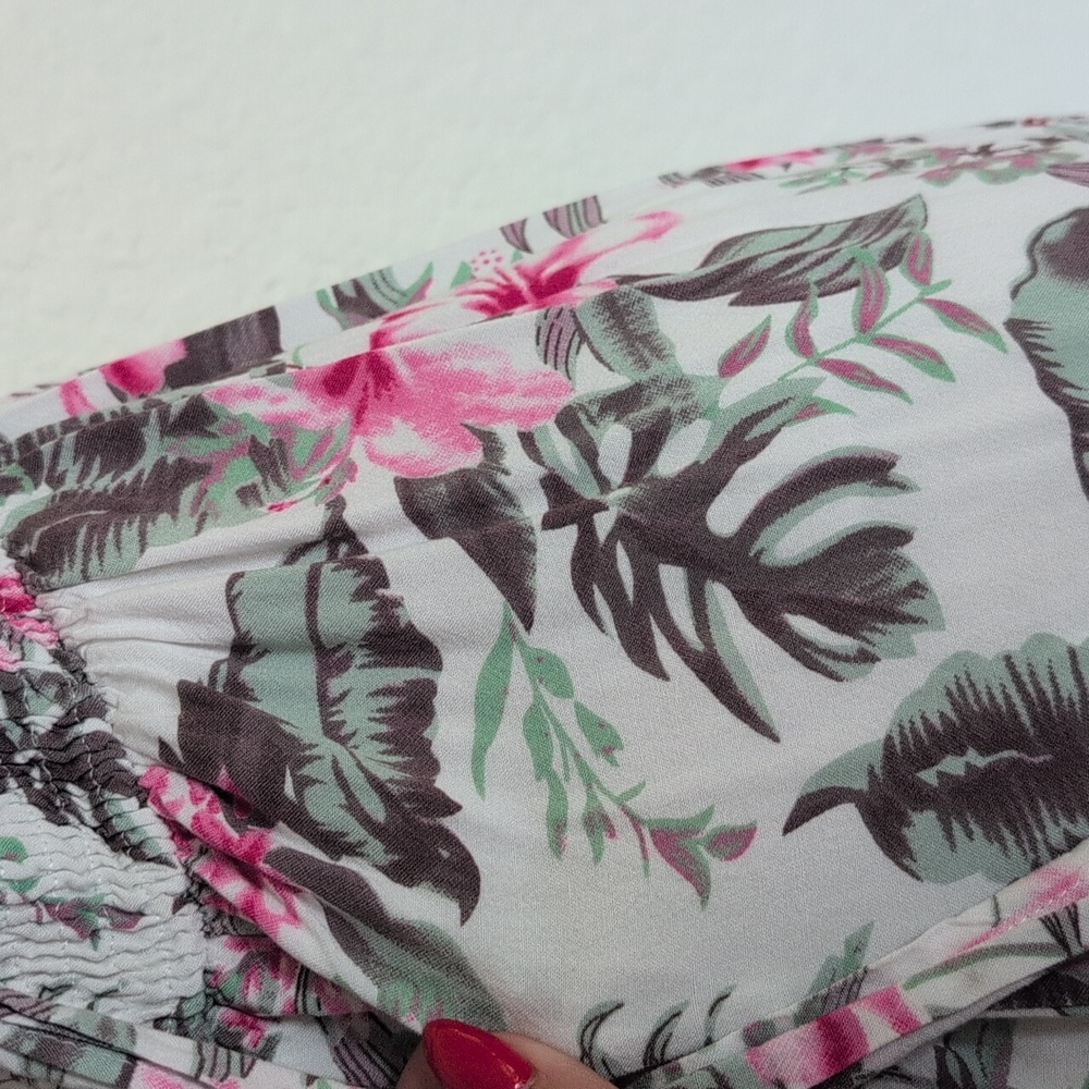 Floral Halter Maxi Dress - Pink and Gray Small - Picture 9 of 11